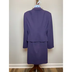 Tyler Gillis Suit Size 8 Purple Vintage 2‑Piece Sleeveless Dress and Blazer Set thumbnail 3