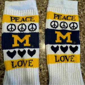 Peace Love UofM crew socks thumbnail 4