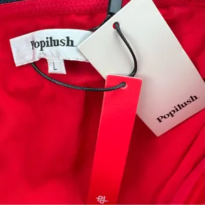 NWT Popilush Red Corset Cowl Neck Tummy Control Thong Bodysuit Shapewear Large thumbnail 5