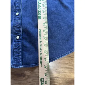 Duluth‎ Trading Women Size Large Blue Denim Pearl Snap Western Country Cowgirl thumbnail 4