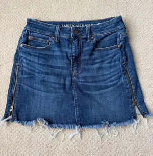 American Eagle Denim Skirt with zipper detail thumbnail 1