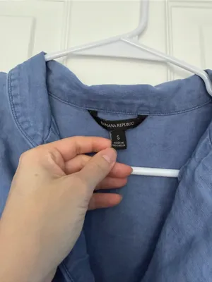 Banana Republic Blue 100% Linen Pajama Top Size Small thumbnail 3