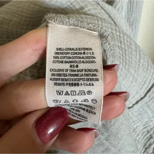 Free People all about the feels button down‎ top tunic shirt sz large in grey thumbnail 4