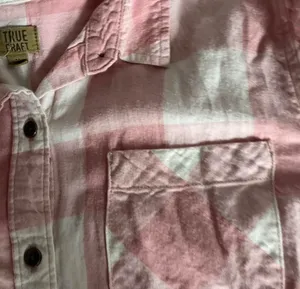 True Craft pink plaid button-up flannel shirt thumbnail 3