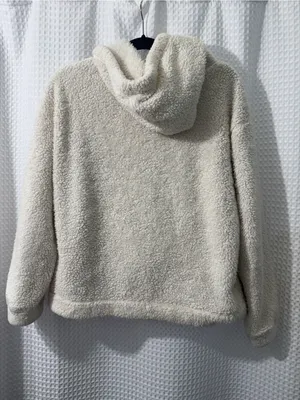 Universal Threads Women’s Cream Shabby Hoodie Sweater Size Medium thumbnail 6