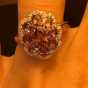 Color Changing Garnet Moissanite Sterling Silver Ring Size 7 Brown thumbnail 2
