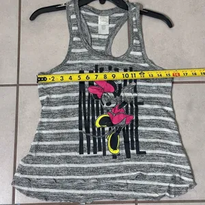 Disney‎ Minnie Mouse Women Stripe Sleeveless Tank Top Gray Size M. thumbnail 6