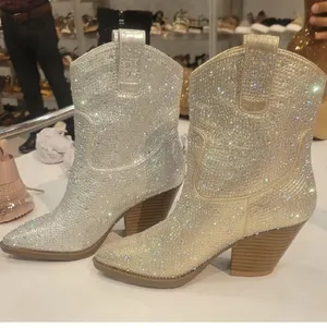 Rhinestone cowboy boots Silver Size 7.5 thumbnail 4