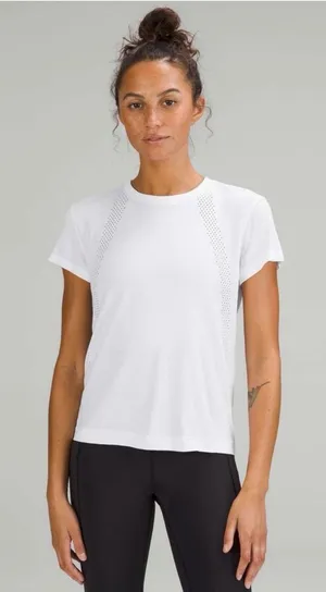Lululemon Train to Be Short-Sleeve Shirt 6 White Running Workout Activewear thumbnail 1