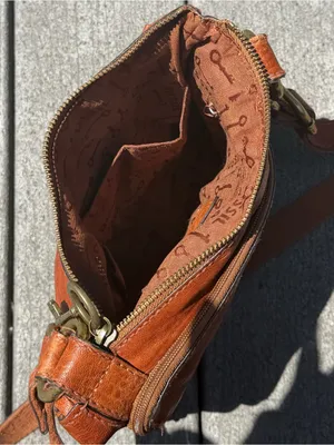 Fossil Long Live Vintage 1954 Brown Leather Crossbody Bag Boho Purse thumbnail 6