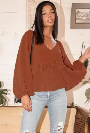 Lulus Swiss Dot Long Sleeve Top thumbnail 1