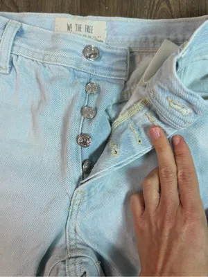 Free People We The Free Free People Distressed Wide Leg Jeans Light Wash Size 25 thumbnail 4