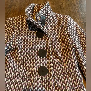 Urban Behavior Wool Peacoat Cream Brown Purple Classic Preppy size xs thumbnail 4