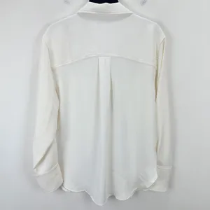 Madewell Contrast Stitch Popover Shirt Blouse Winter White Long Sleeve M NWT thumbnail 10