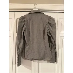 Zara plaid puff sleeve long sleeve button down xs thumbnail 9