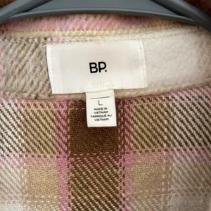 BP Long shacket Pink Brown Large plaid outdoor grandpacore granola camping thumbnail 6