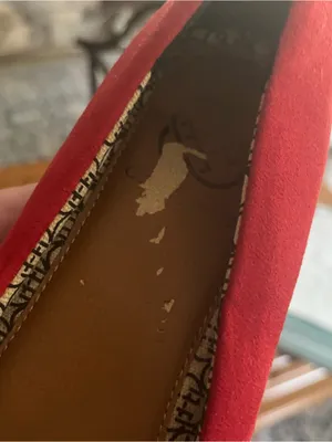 Daisy Fuentes Bright Red Suede Ballet Flats with Round Metal Emblem thumbnail 7