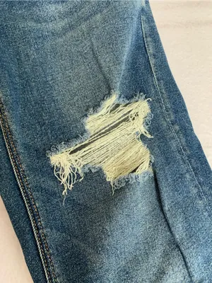 aerie Distressed Blue Boyfriend Jeans thumbnail 16