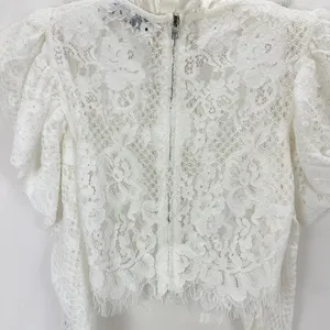 NEW Naked Wardrobe The Statement Lace Blouse Long Puff Sleeve Ivory Romantic S thumbnail 6