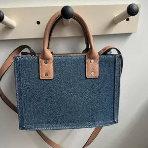 True Religion Blue Denim Bag with Tan Accents thumbnail 5