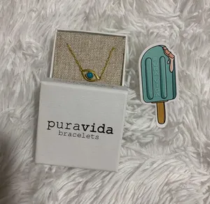 Pura Vida Evil Eye Gold Necklace thumbnail 2