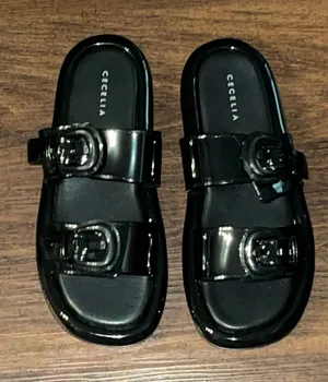 Cecelia New York Jump Jelly Buckle Slide Sandals Black Sizes 8 thumbnail 1