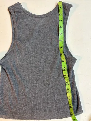 BUM EQUIPMENT MEDIUM ✨ VINTAGE Y2K ribbed sleeveless cropped tank gray VGUC thumbnail 3