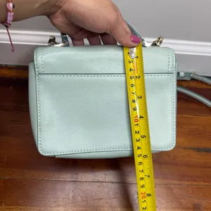 kate spade Mint Green Pebbled Leather Crossbody with Chain Strap thumbnail 9