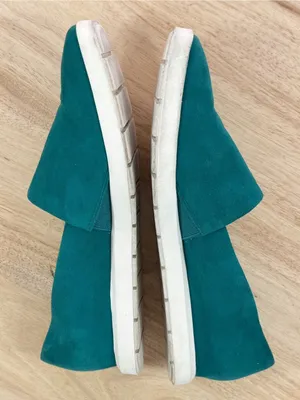Franco Sarto Bonza Suede Slip On Loafers Flats Dark Teal Green Size 8 Casual thumbnail 5