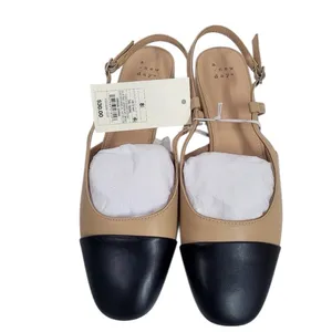 A New Day Maxine Women’s 8.5 Tan Black Cap Toe Slingback Flats thumbnail 3