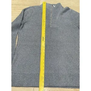 Soft‎ Surroundings Tunic Sweater Women's XL Blue 1/4 Zip Cable Knit thumbnail 3