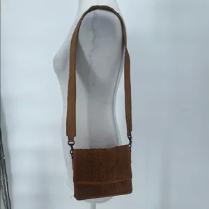 Juju & Co- Women’s Hut Weave Cross Body - Cognac Brown Woven Shoulder Bag thumbnail 4
