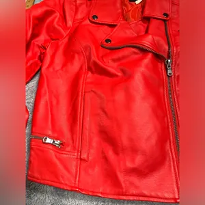 Riverdale south side serpents cherry faux leather Moto jacket large thumbnail 3
