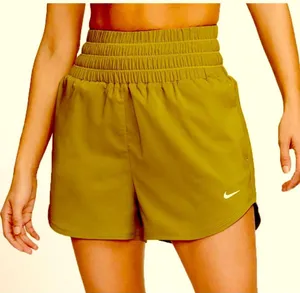 Nike Smocked High Waist Running Shorts Small Chartreuse Training Loose Fit thumbnail 3