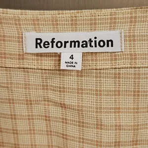 💕REFORMATION💕 Callie Top - Yellow Plaid ~ 4 NWOT thumbnail 9