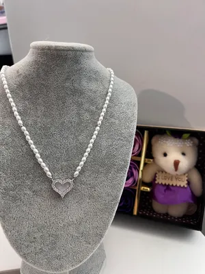 Women's Zirconium Love Pearl Necklace thumbnail 4