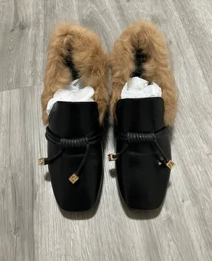 Black Fluffy Loafers. Size 5.5 thumbnail 2