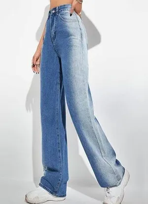SheIn High Waisted Color Fade Jeans thumbnail 1