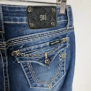 Miss Me‎ boot cut jeans women's size 28 distressed western cowgirl bling thumbnail 6