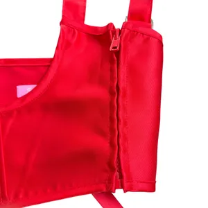 Sugar Thrillz Red Corset Bustier Top Lace Up Boned Halter sexy costume Size M‎ thumbnail 5