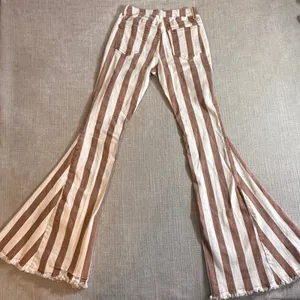 Saints & Hearts Brown Striped Flare Jeans Small‎ High Rise Boho Bell Bottoms thumbnail 2