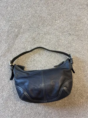 Vintage Coach Soho Hobo Bag Black Leather Style 9464 y2k style thumbnail 2