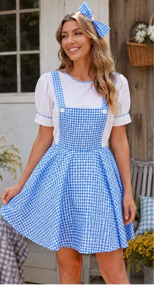 Rubies Dorthy wizard of Oz checked Halloween costume dress cosplay dress up OS thumbnail 1