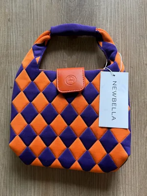 Purple & Orange Checker Tote‎ Bag thumbnail 1