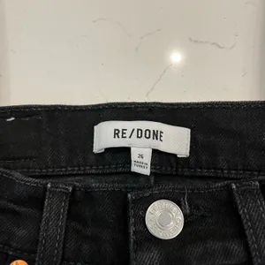 RE/DONE High Rise Stove Pipe Jeans in Jet Black Size 26 thumbnail 7