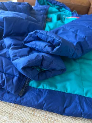 American Eagle 2012 Puffer Jacket Coat Large Blue Down Filler Zip Trendy Hooded thumbnail 8