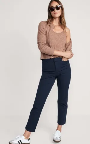 Old Navy High Rise Pixie Trouser in In The Navy thumbnail 1