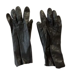Vintage Leather Gloves Black thumbnail 1