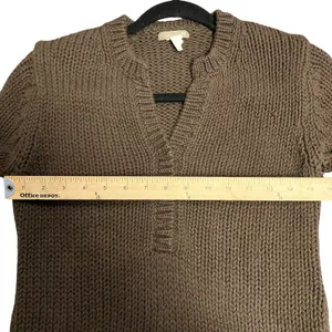 J.Crew Y2K Women's Heavyweight Knit Brown Sweater Size Small thumbnail 5
