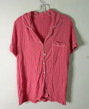 Pink Polka Dot Short Sleeve Button thumbnail 1